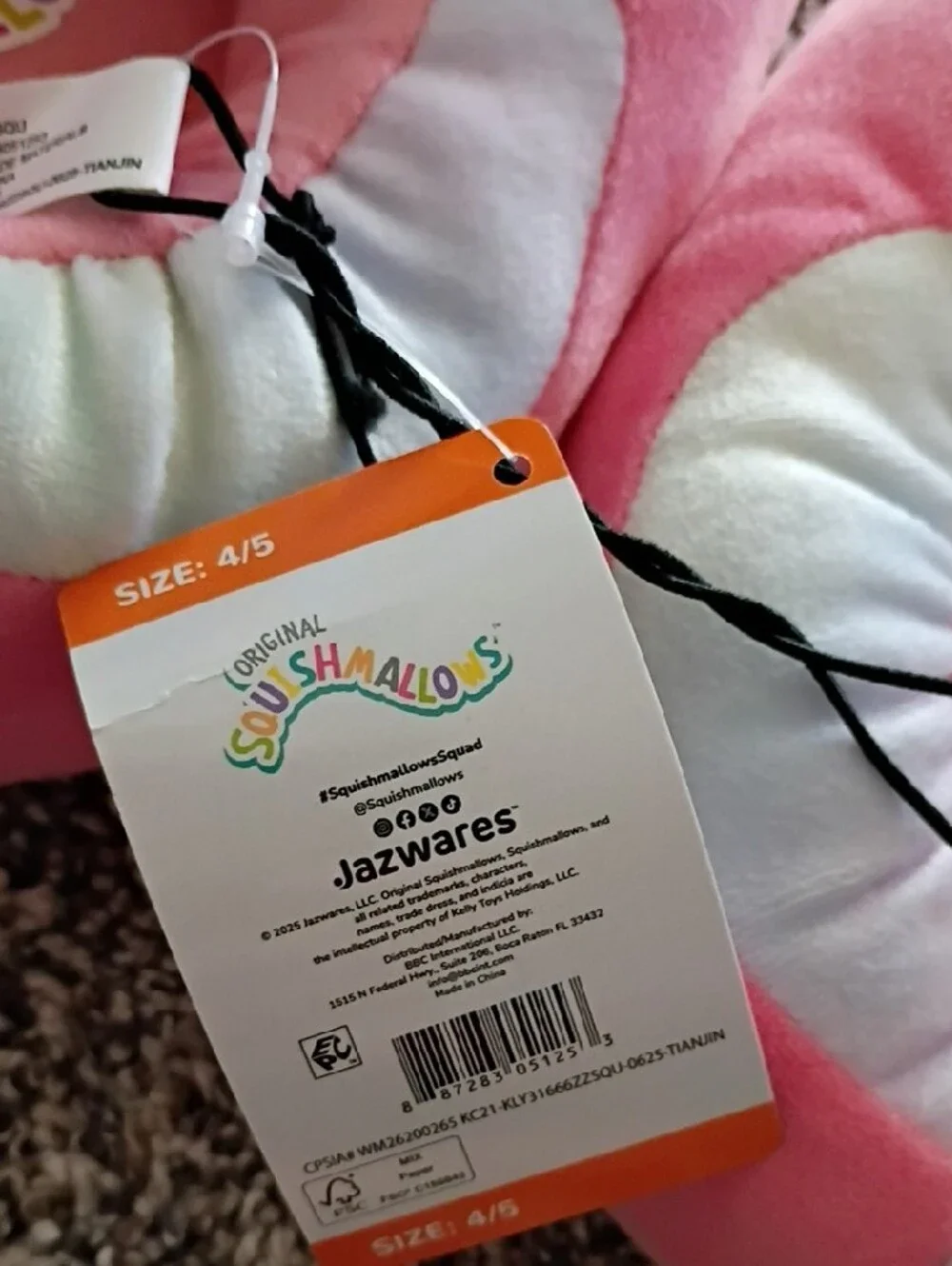 Squishmallows Pink Unicorn Cat Plush Kids Slippers with Pastel Accents